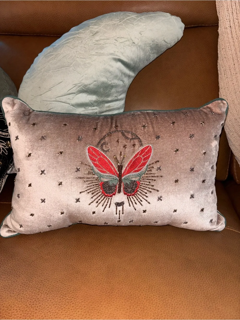 World Market Celestial Pillow Set + Velvet Moon Pillows